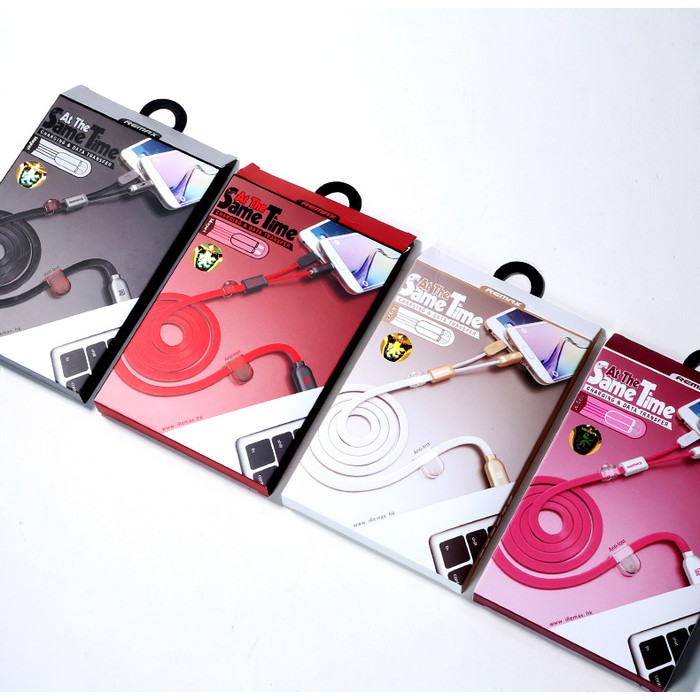 Kabel Remax Binary / Gemini Same Time 2in1 Magnet Lightning &amp; Micro USB 100% ORI