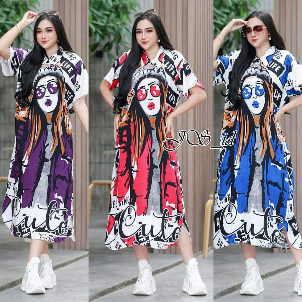 Daster Viral Fashion Wanita Terbaru Misca Cute LD 120 Busui Risleting Depan Rayon Premium