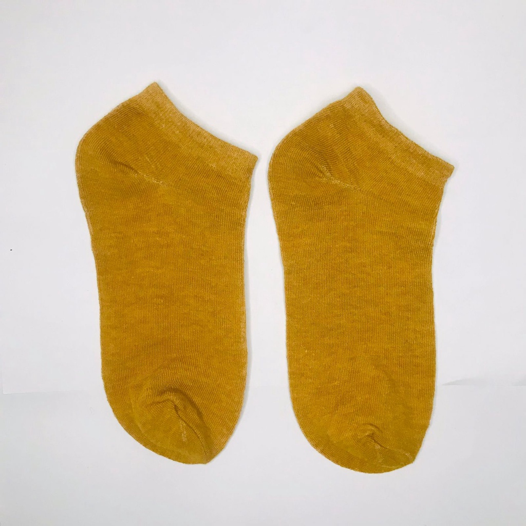 ⭐Bobastore⭐ R108 Kaos Kaki Polos Wanita KaosKaki Spandek Pendek Korea Murah Short Socks-MOTIF 2 MUSTARD