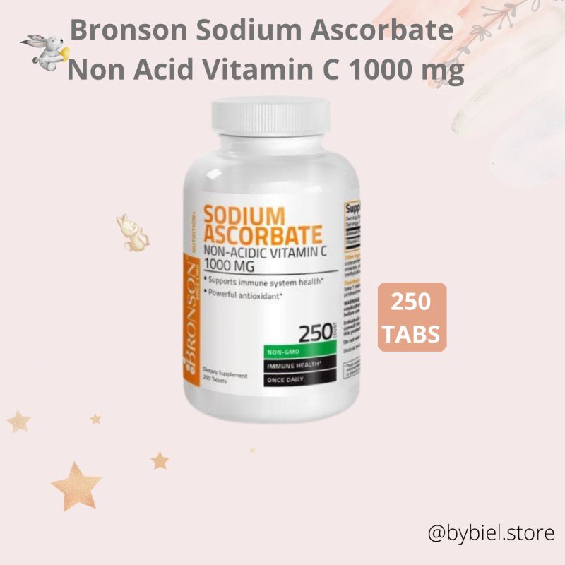 BRONSON Sodium Ascorbate Non Acid Vit C 1000 mg 250 Tabs