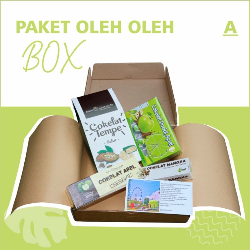 One Mandiri Sukses - Paket Box  [  A ] - Isi : Cokelat Apel , Cokelat Nangka , Dodol Apel, Cokelat Tempe Salut