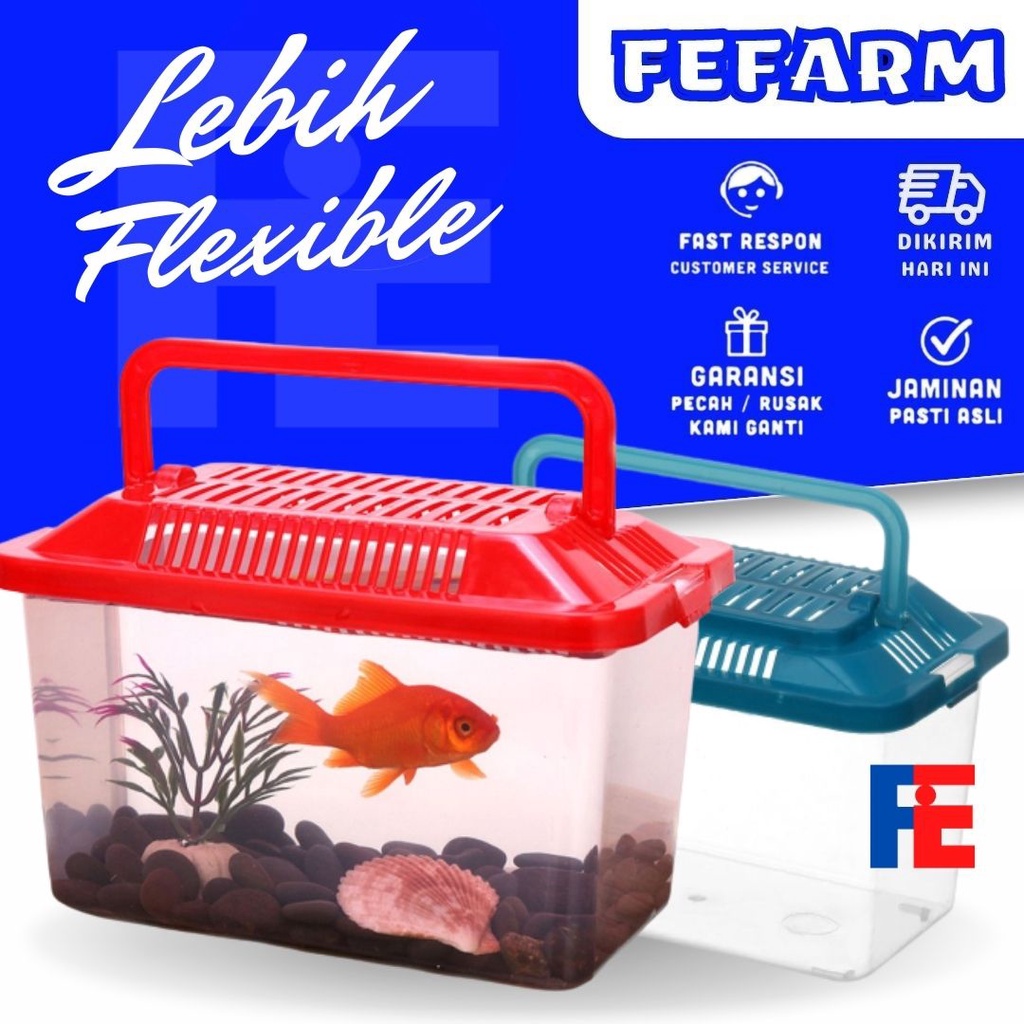 TERARIUM Aquarium Mini Ikan Cupang Ikan Hias Terarium Mini Kura Kura Hamster FEFARM