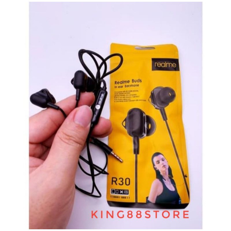 HEADSET HANDSFREE REALME R30 BUDS ORIGINAL EXTRA BASS HIGH