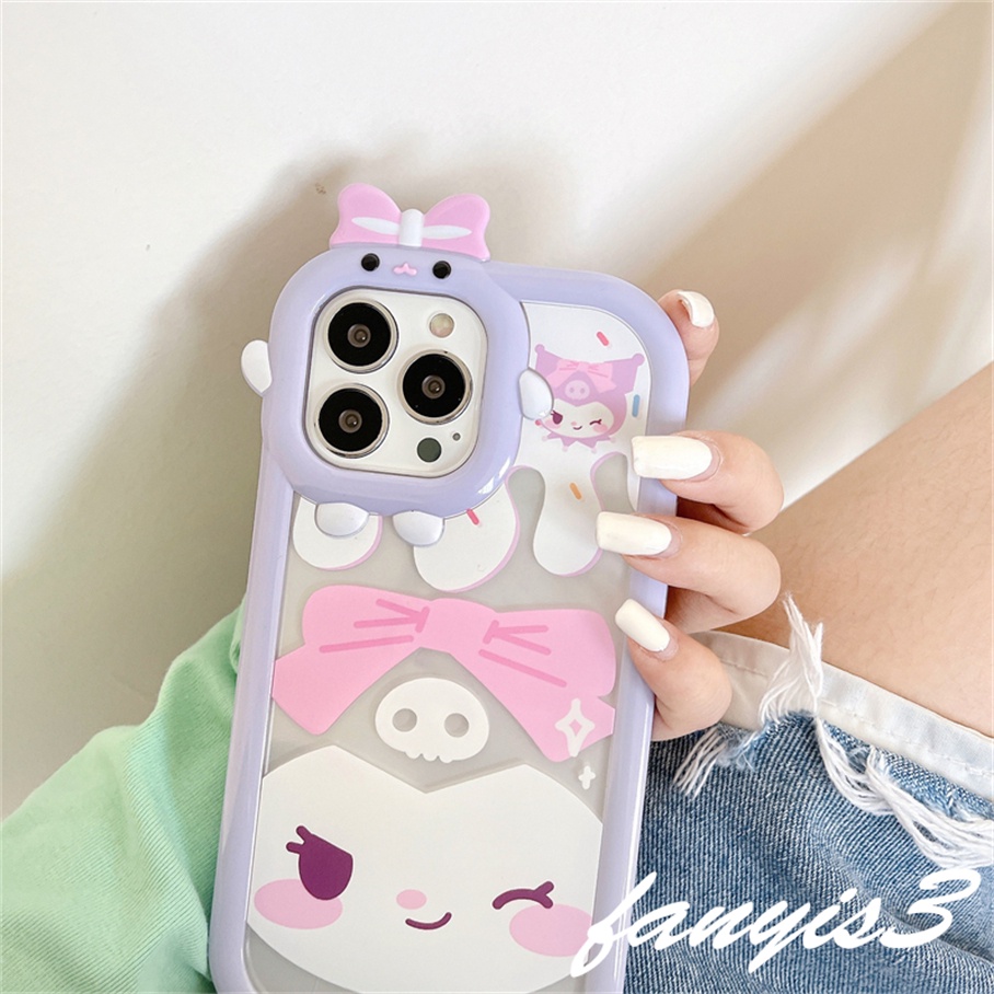 Compatible For iPhone 14 13 12 11 Pro Max X XR Xs Max 8 7 6 6s Plus SE 2020 Soft Case Pelindung Desain Kartun Kuromi Untuk