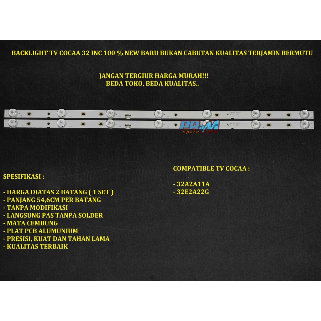 Backlight Led Tv COCAA 32 INC 32E2A22 G Lampu Tv COCAA BL 32E2A22G 32A2A11A 32E2A22G 32A2A11 32E2A22