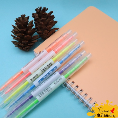 

Stabillo / Highlighter LYJ-506 Dual Tip Atas Bawah Set 6 [1 Set isi 6 Pcs]