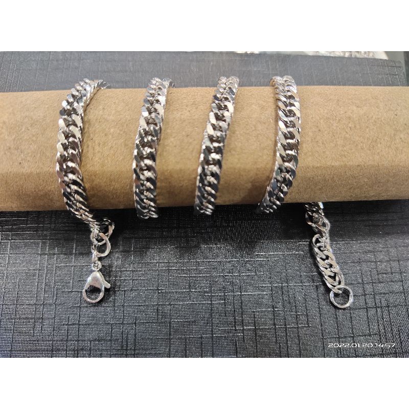 Kalung Titanium Motif Rantai 50cm Silver