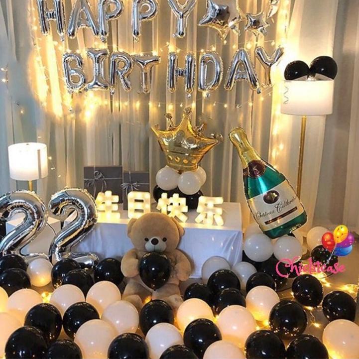 ☈ Set paket balon LED dekorasi birthday romantis ulang tahun fancy dewasa ✭