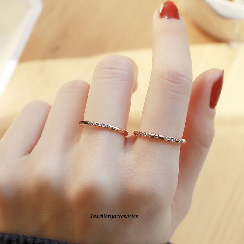 Cincin Titanium Mata Tanam Trending Vintage Elegan Korea Fashion Style