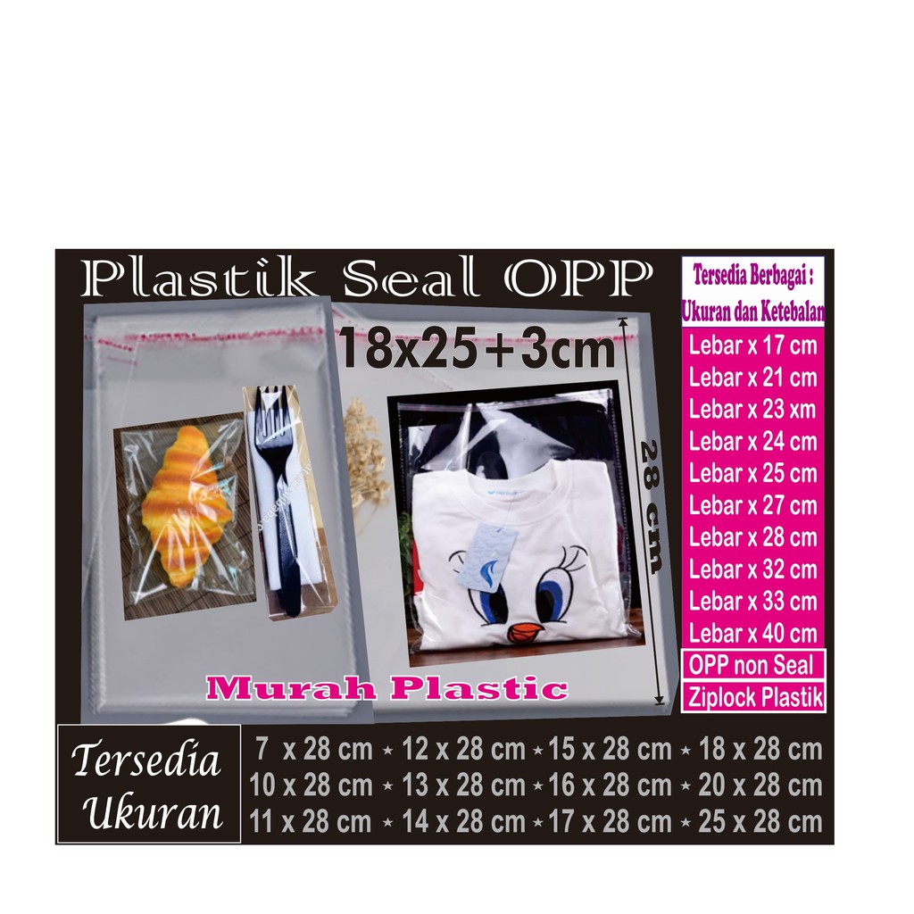 Plastik OPP 18 x 25+3 (lem) Isi 100 pcs