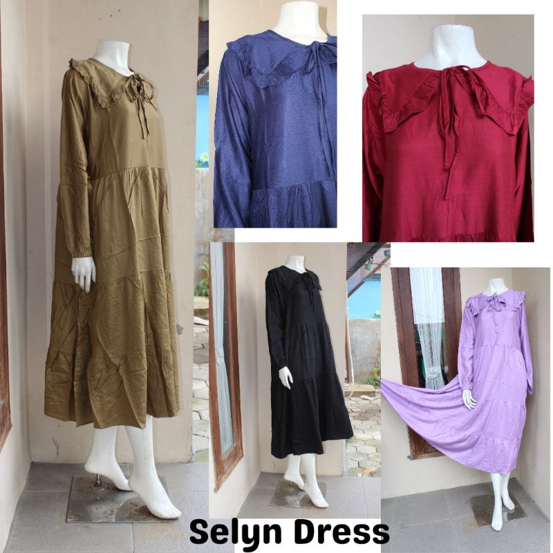 Midi Dress Rayon Twill Premium Busui Friendly Long Tunik Fashion Muslim Korean Style