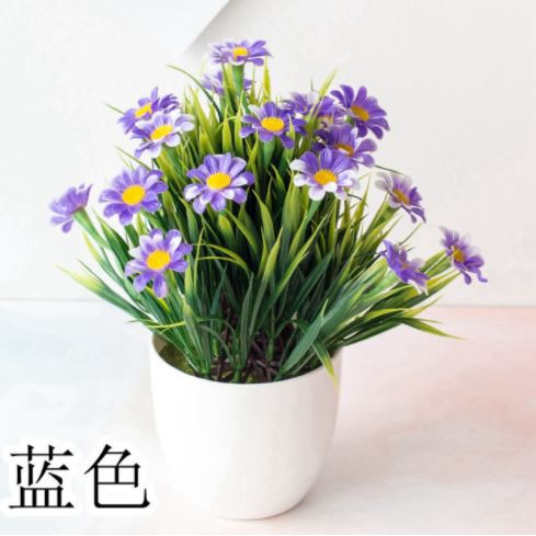 RSB COD CLEAR STOCK Pot Bunga daisy Bunga Plastik dekorasi Pot Tanaman Hias Mini KODE 13 perlengkapan rumah-6