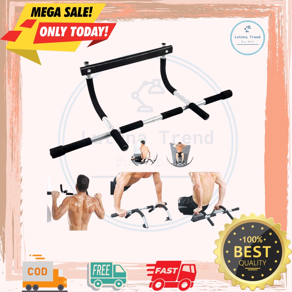 Iron Gym Alat Fitnes Pull Up di pintu rumah untuk angkat beban badan melatih otot