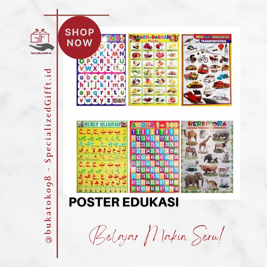 

T e r m u r a h - Harga Satuan Poster Edukasi Pembelajaran Berbagai Macam Kategori