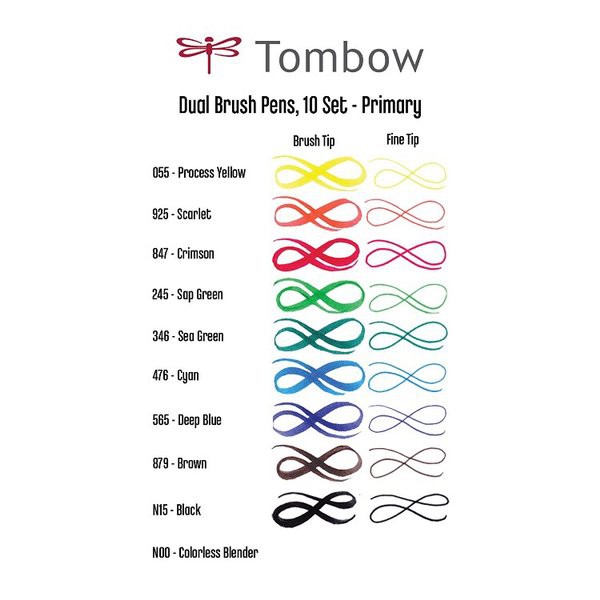 Tombow Dual Brush Pens Set - Primary