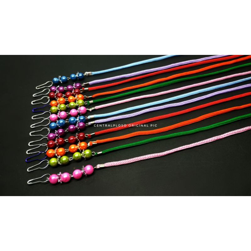 Kalung Masker juga Masker Strap Tali Mutiara Warna Warni