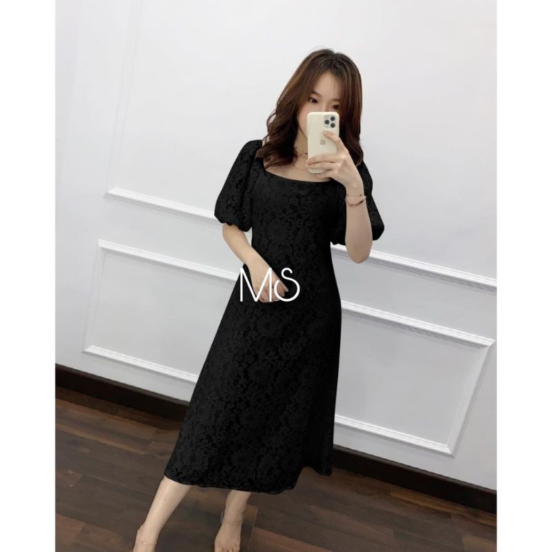 maxi dress brukat/gaun pesta remaja/baju kondangan/dress kantor/baju kerja/dres bumil/dres natal