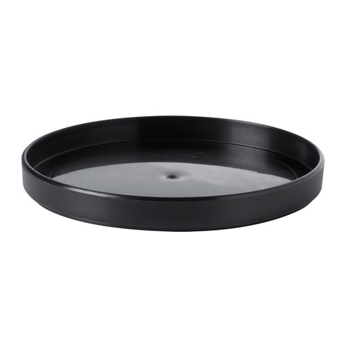Tatakan ORD NING Baki Bulat Kecil Serbaguna Anti Bocor Hitam Plastik Diameter 13 cm Gelas Botol