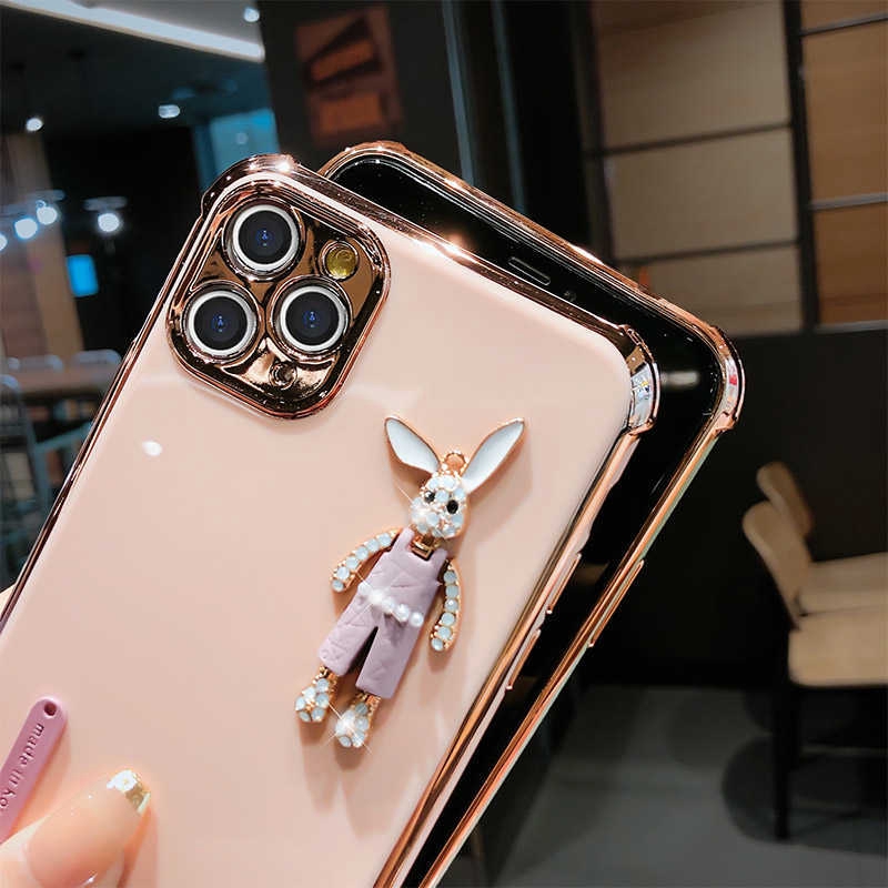 Rabbit Shape Silicone Phone Case For IPhone 12 12pro 12 Pro Max 7plus 6splus 8plus SE 7 8 Plus 11 Xs 11 Promax Rabbit All-in-One Drop Protection Package