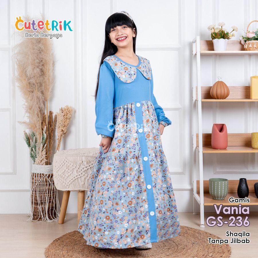 Gamis anak cutetrik Vania GS-236 / gamis anak cutetrik / gamis anak murah