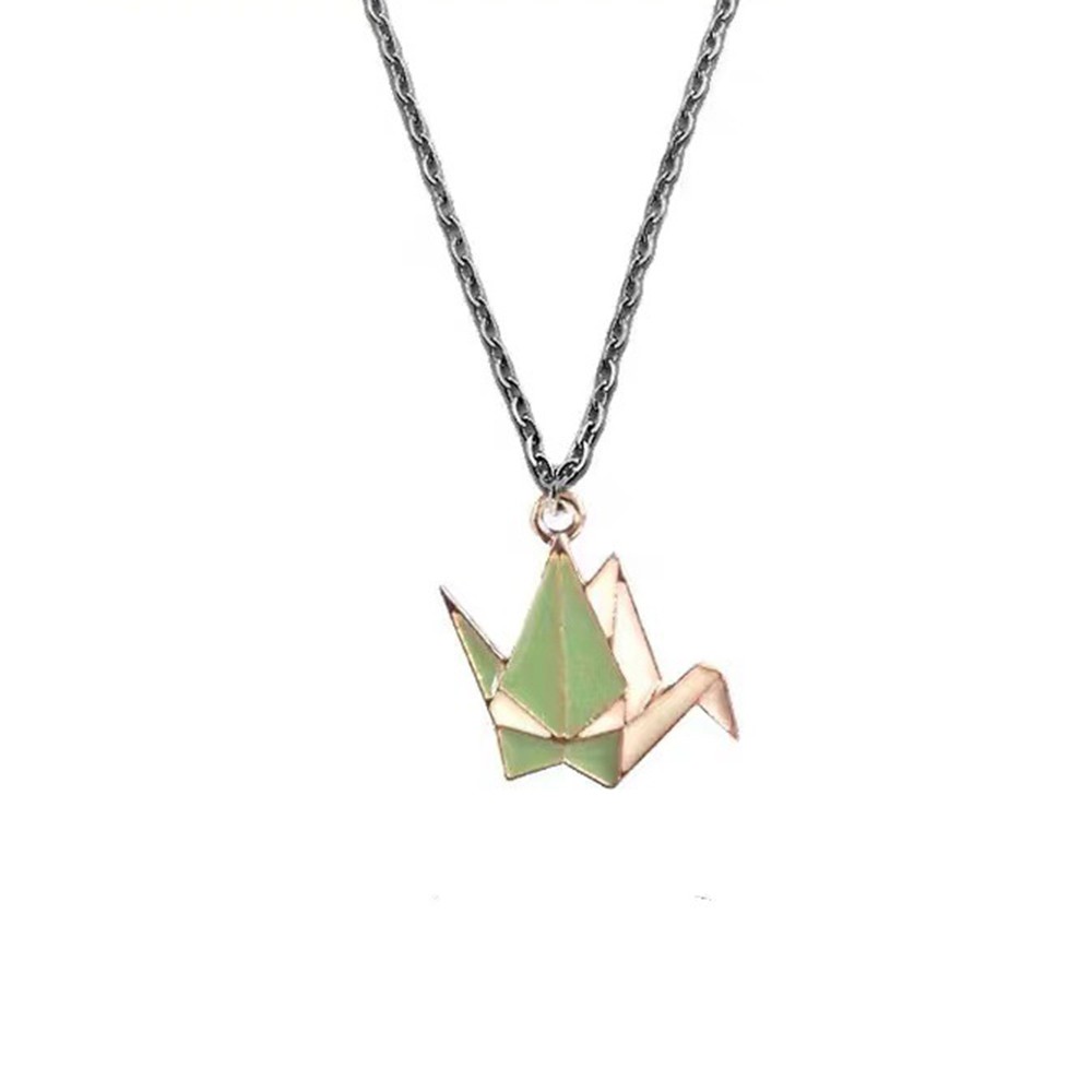 【COD Tangding】Creative Cartoon Necklace Thousand Paper Crane Pendant Necklace Fashion Couple Girlfriend Chain Choker