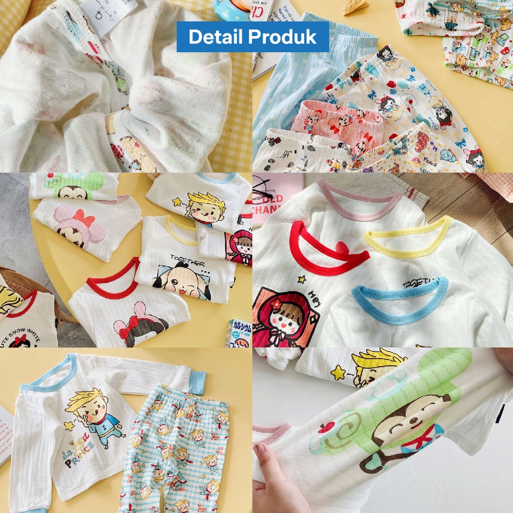 LAPAGO - Baju Tidur Piyama Anak Laki laki Perempuan Setelan Import Lembut 1-8 Thn Type GH