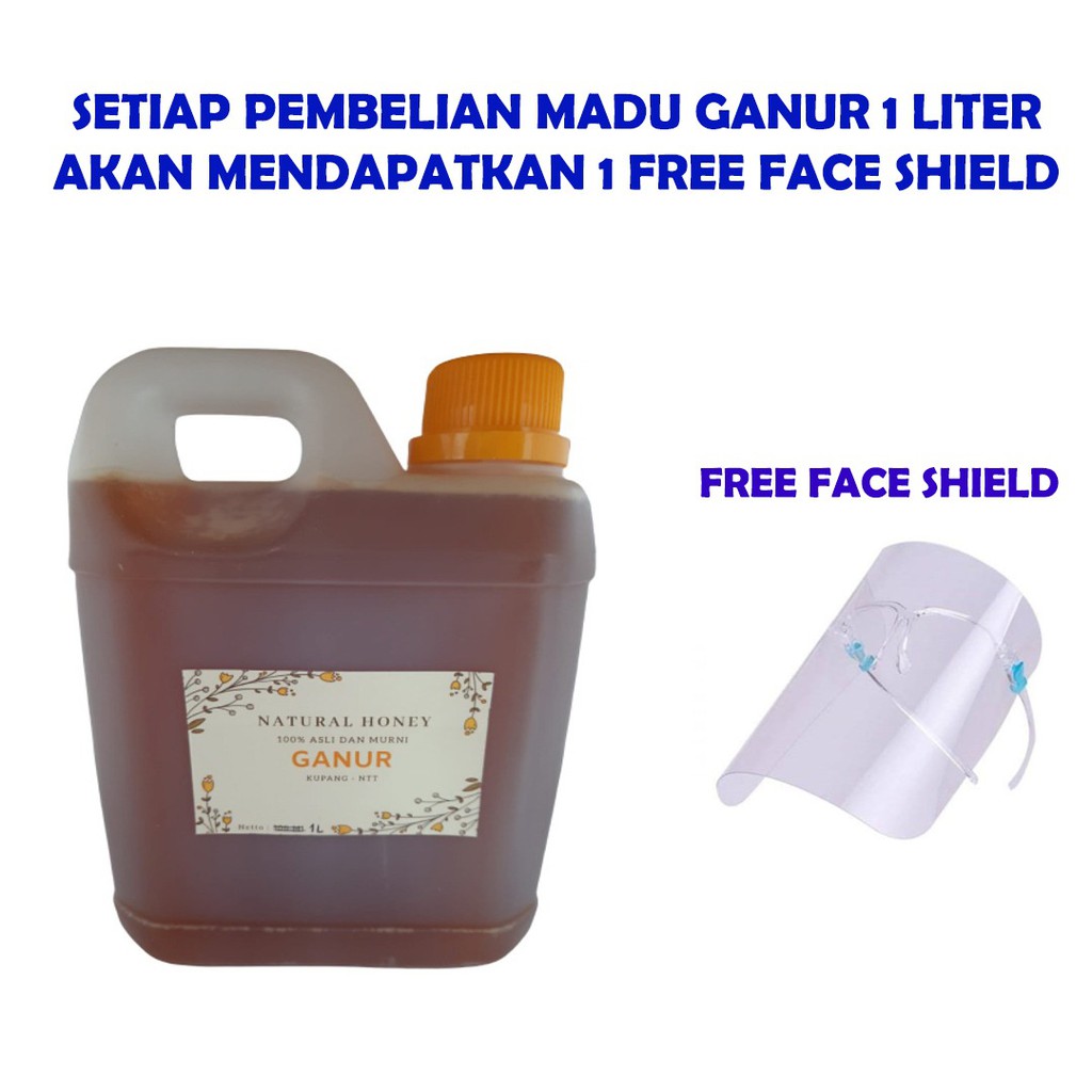 Madu Asli / Alami / Murni / Madu Hutan dari NTT / Ekonomis(1Liter)+Face Shield