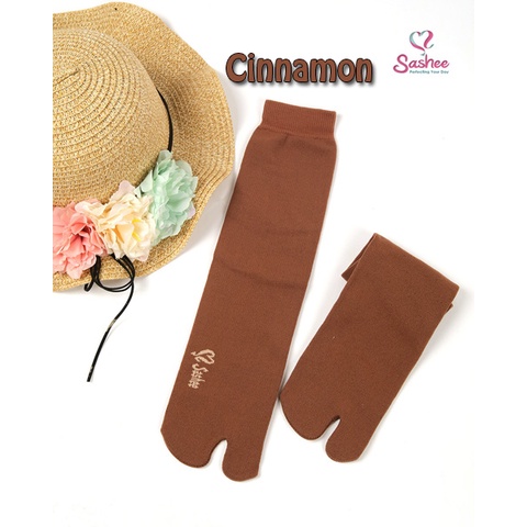 Kaos Kaki Wanita Jempol Dewasa Panjang Warna Polos Muslimah Sashee Original Sepasang All Size-Cinnamon