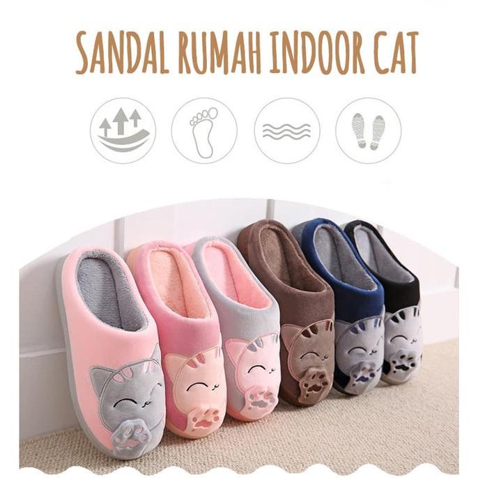 Sandal Rumah Indoor Santai / Sandal Couple Import Empuk Hangat Lucu 2
