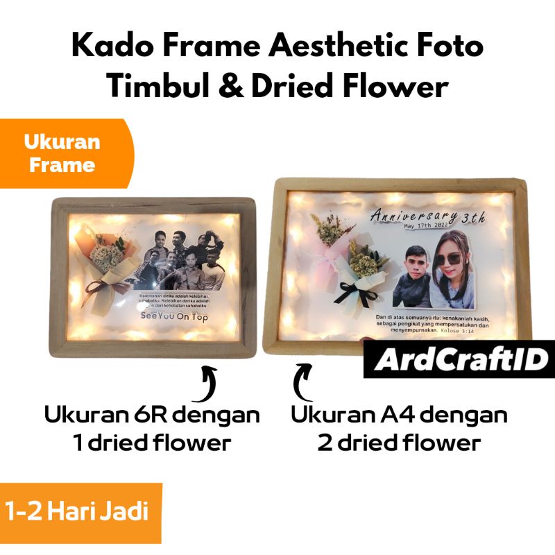 Kado Frame 3D Flower in Frame A4 untuk Wisuda, Ulang Tahun, Anniversary, dll