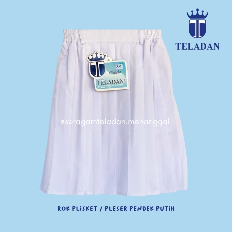 Rok Pendek Pleser/Plisket Putih - Seragam Sekolah TELADAN