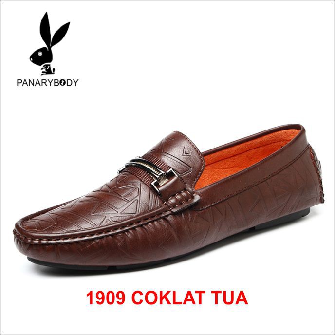 Sepatu Loafers Pria Casual Sepatu Pantopel Resmi Hitam Slip On Pria Kantor Anti Slip Cowok Berkualitas