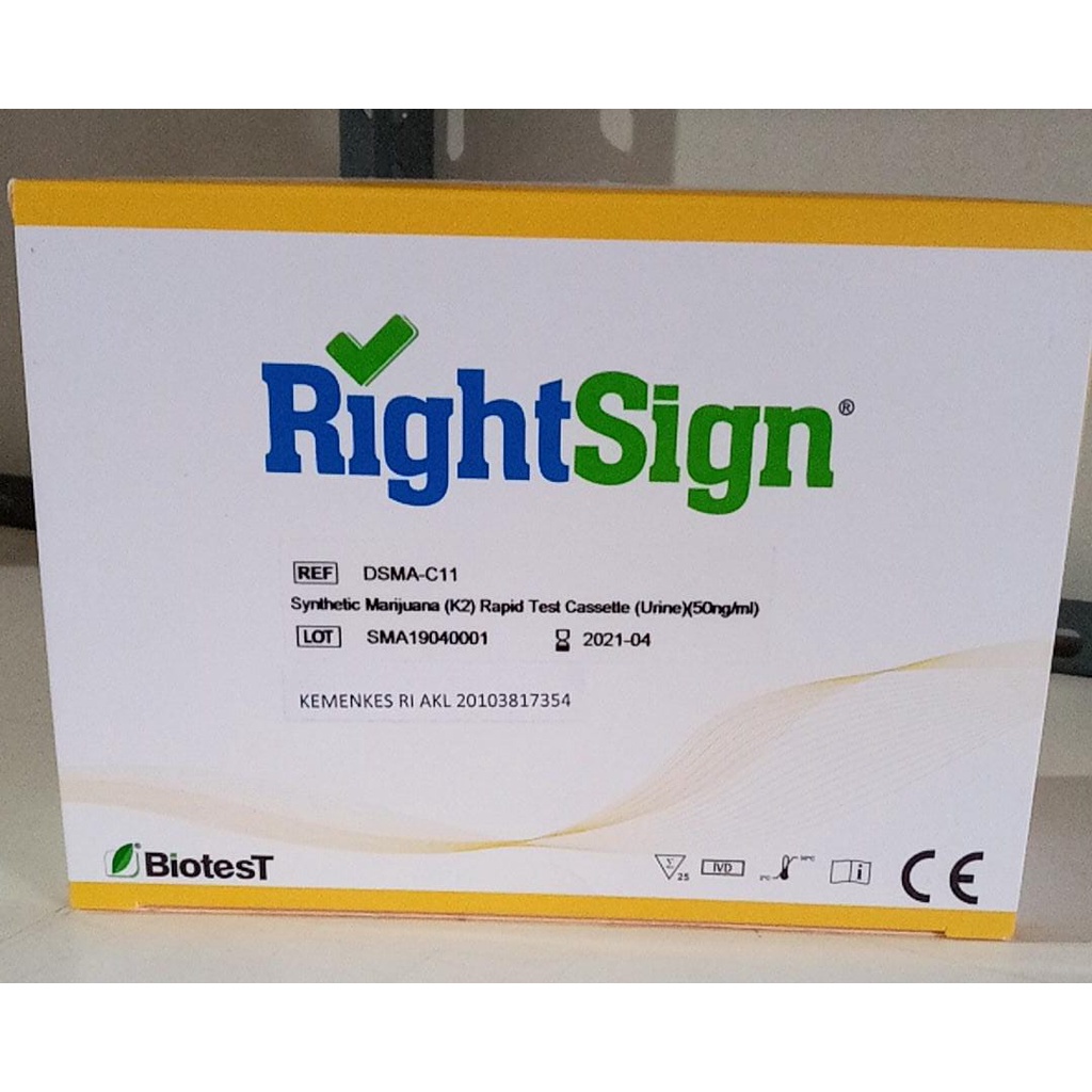 Alat Test Urine KET Drug test Cek Urine KET Device KET Diagnostic Tes KET Ketamine KET RightSign isi