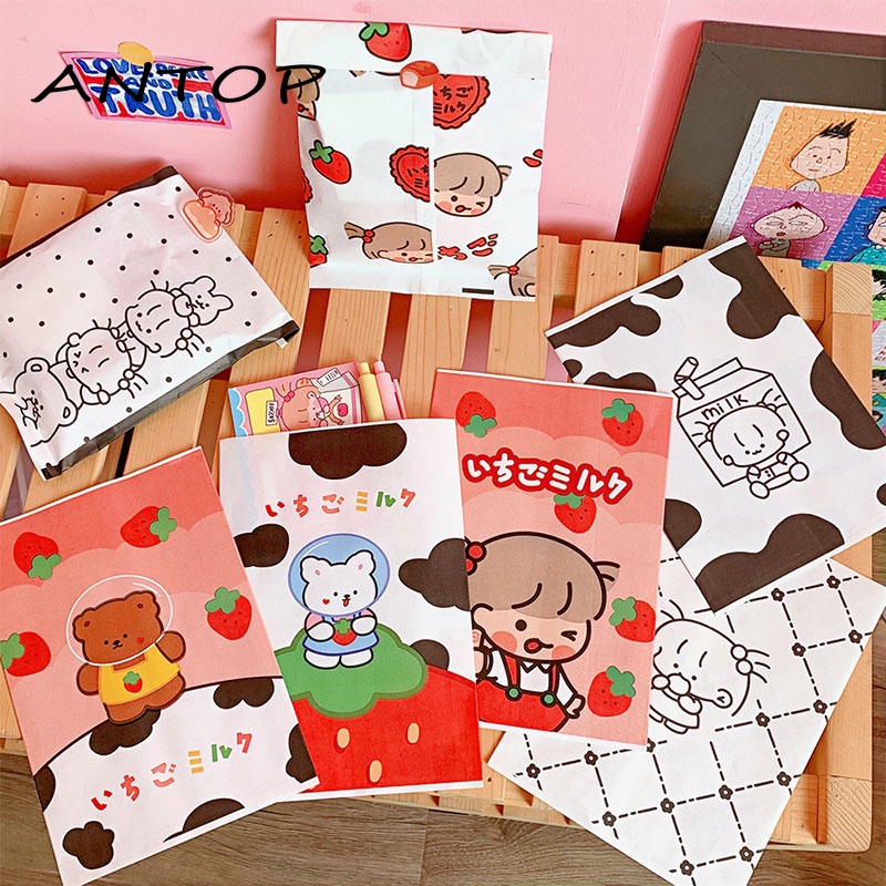 Simple and Cute Storage Paper Bag Mini Strawberry Packaging Bag Snack Gift Bag ANTOP