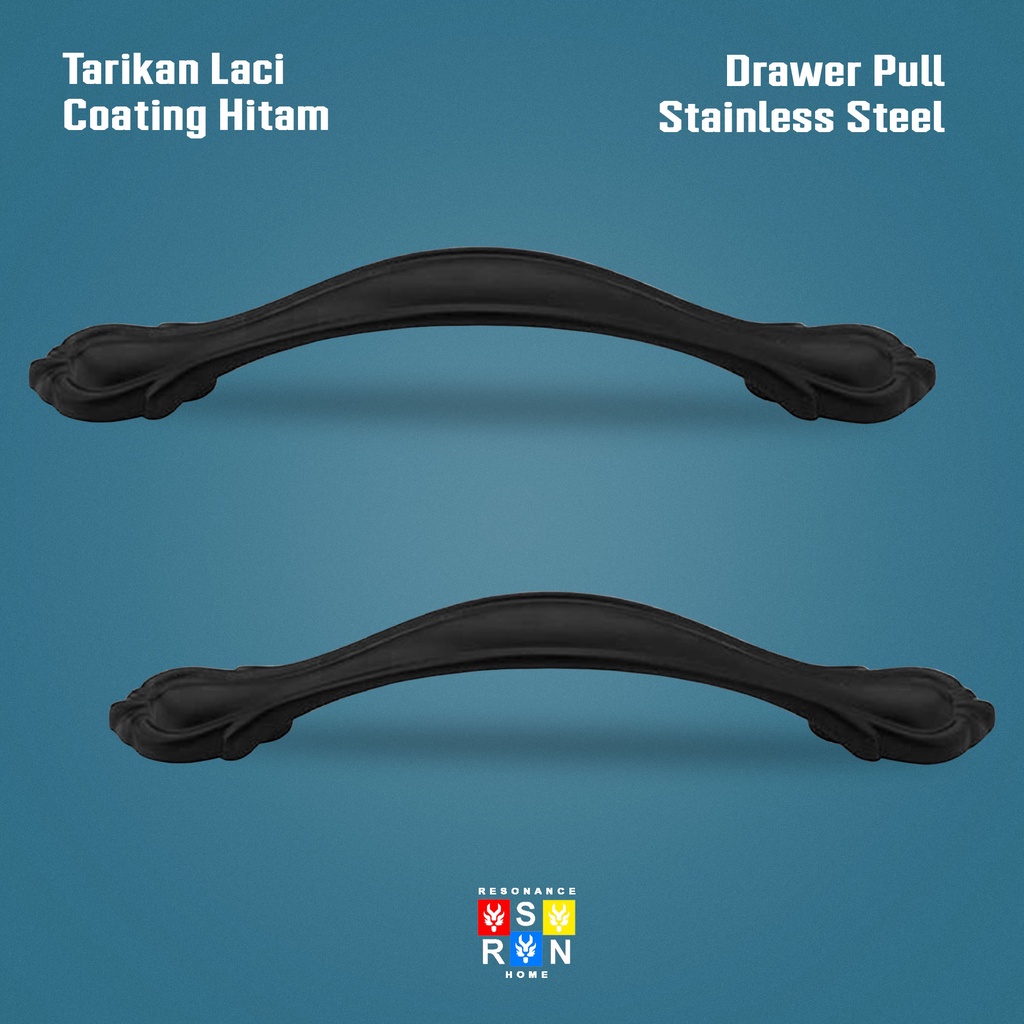 Tarikan Laci Coating Hitam 8602 / Handle Gagang Pintu Laci Lemari Resonance Home