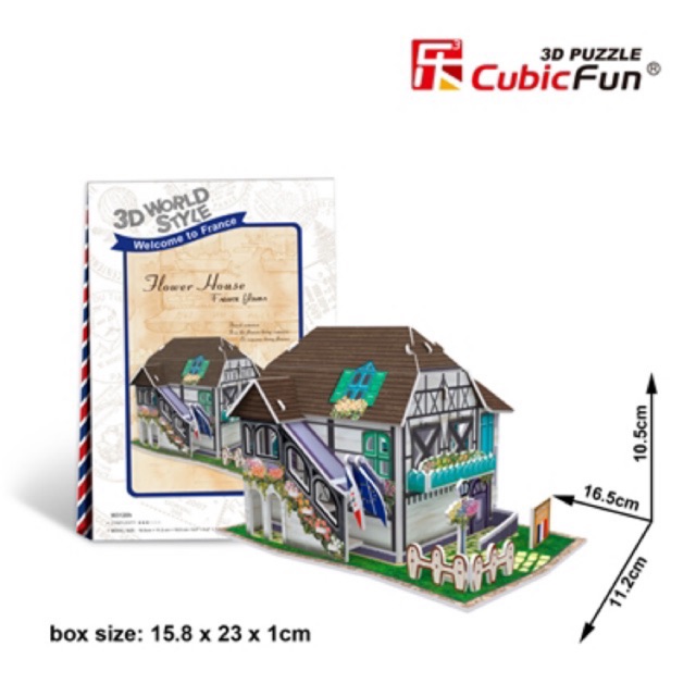 [MURAH] Cubic Fun 3D Puzzle World Style 🇫🇷 Flower House (France Flavor)