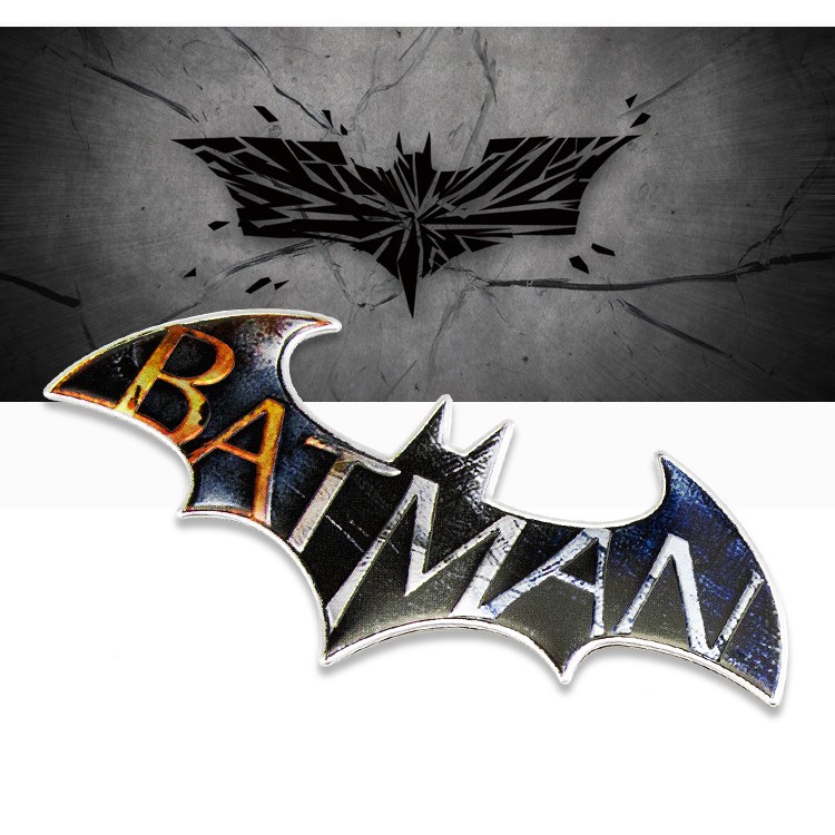 1pc Stiker Emblem Logo Batman 3d Bahan Metal Untuk Mobil / Truk / Motor