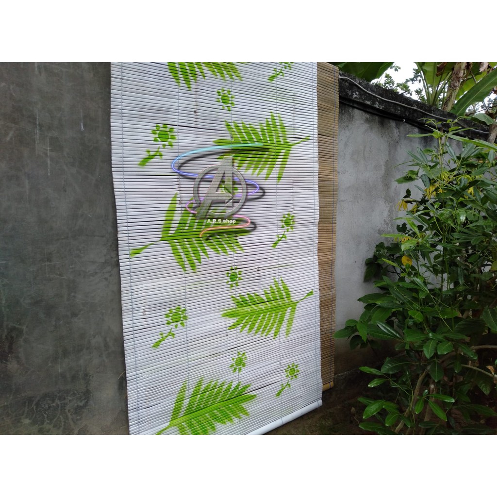 Tirai Bambu outdoor motif / Krey Bambu ASLI Tirai Gulung