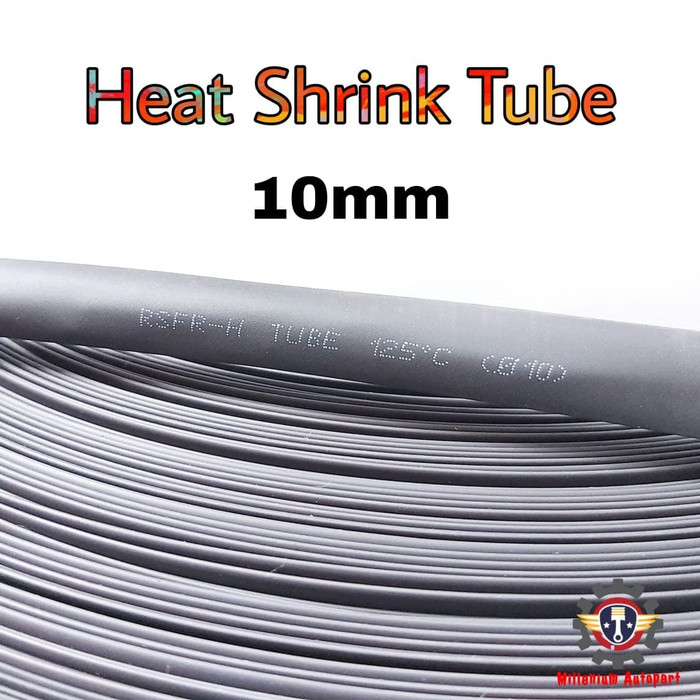 Heat Shrink Tube 10mm Selongsong Bakar Selang Bakar 1meter - Hitam