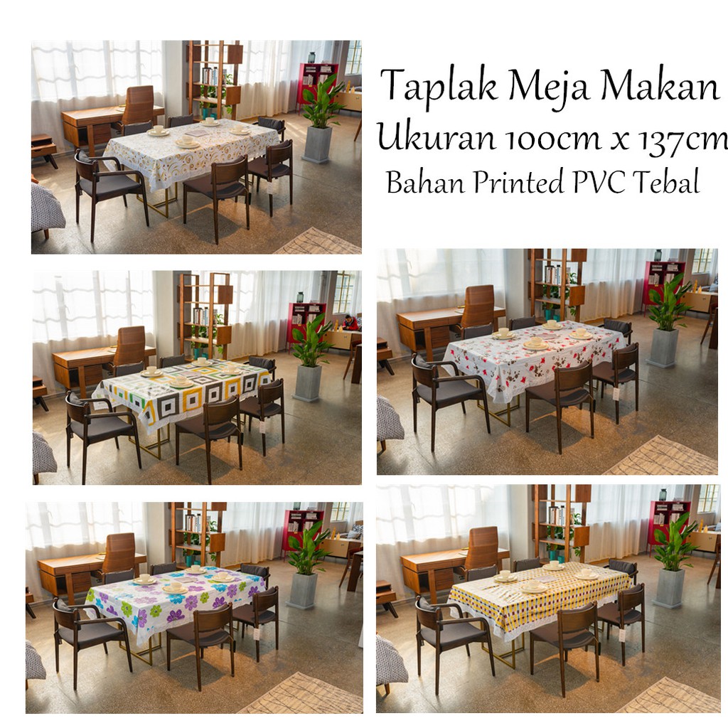 KUP - COD MURAH D15 - TAPLAK MEJA MAKAN WATERPROOF 2 BANGKU 137 X 100 CM