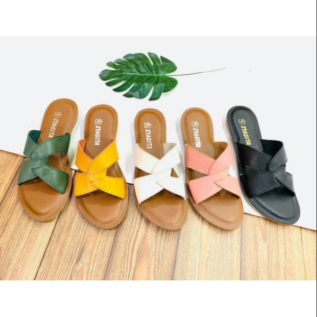 Sandal Wanita Kulit Sukaregang Asli Garut