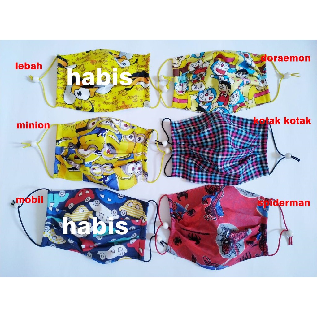 masker kain 2 lapis, tebal, rigan halus /CAMPUR