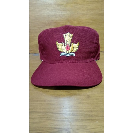 topi seragam SD topi sekolah merah full loggo bordir tut wuri handayani