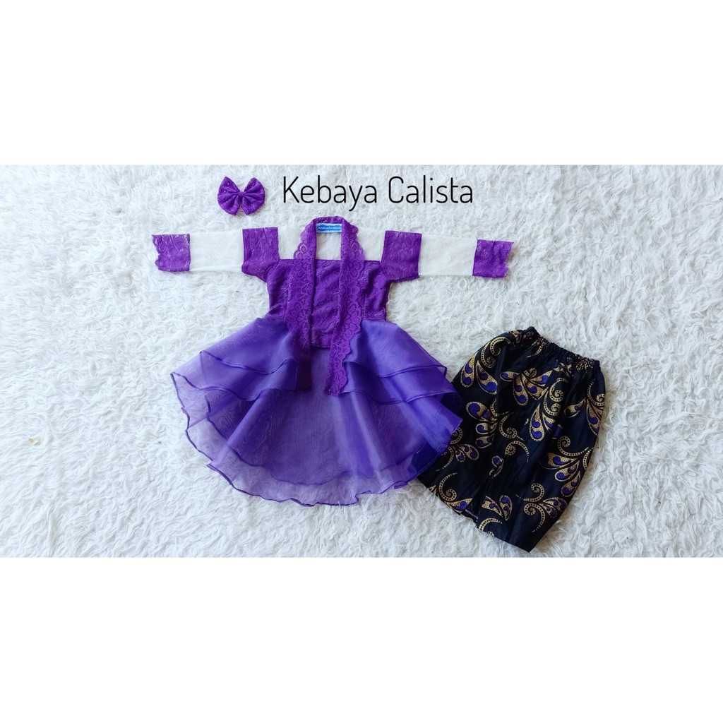 KEBAYA ANAK [CALISTA] 1 TAHUN WARNA UNGU TUA