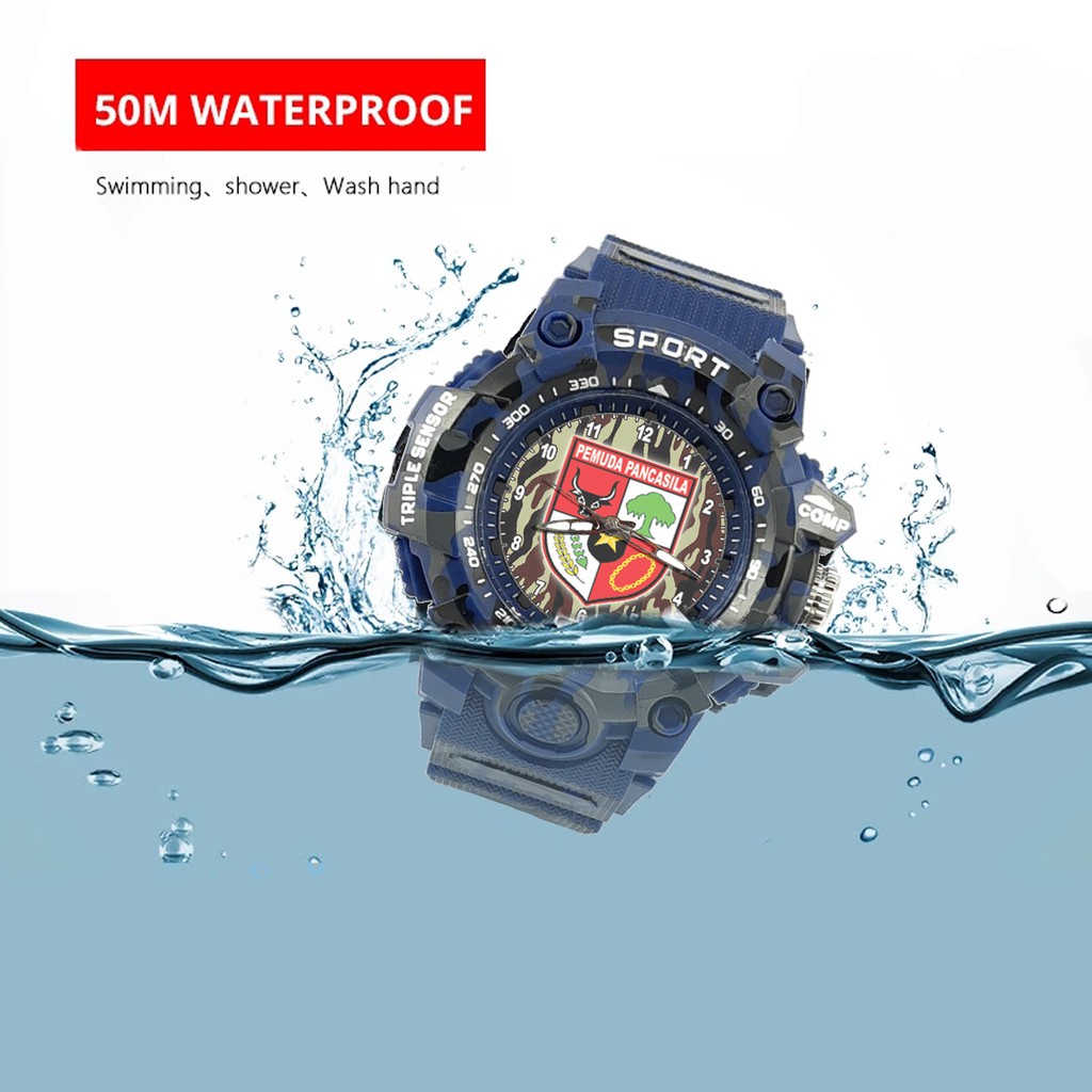 {Istimewa} Jam Tangan Pemuda Pancasila (PP) -Biru  Army Water Resistant