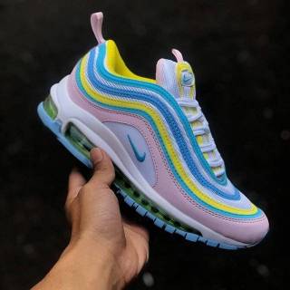nike air max 97 yellow blue pink