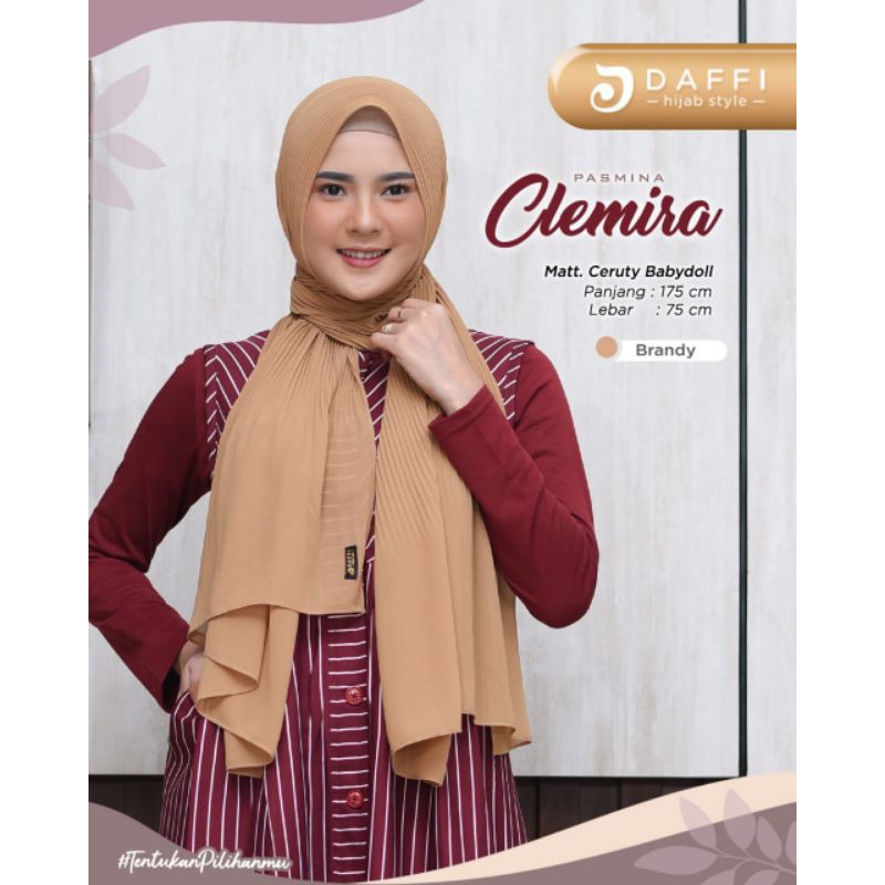 PASMINA CLEMIRA Pasmina Plisket Murah Pasmina Cantik Terbaru ORI Daffi Hijab