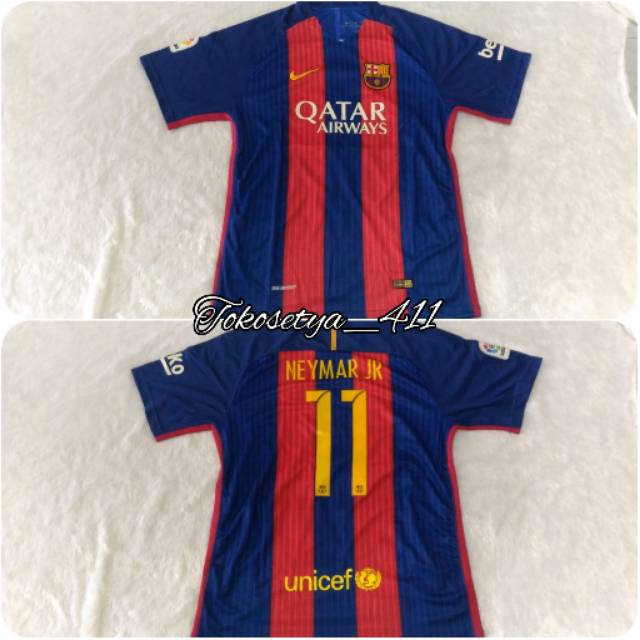 Jersey Grade Ori Barcelo Home size L (nama NEYMAR JR)