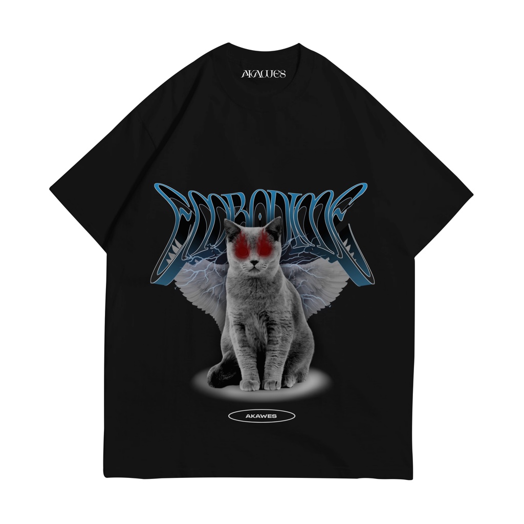 Kaos Oversize / Kaos Distro / Grey Cat