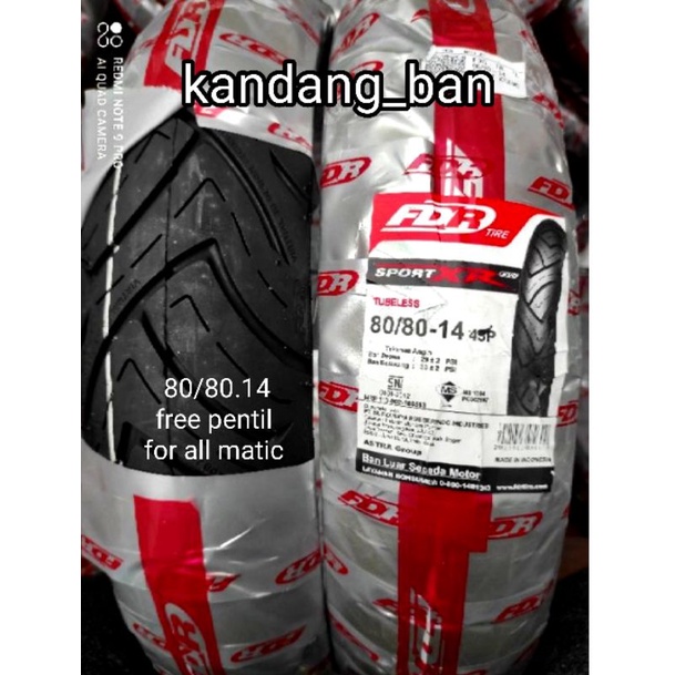 BAN TUBLES MATIC FDR SPORT XR EVO 80/80-14 ,BAN BARU, 100% ORIGINAL, FREE, FOR ALL MATIC